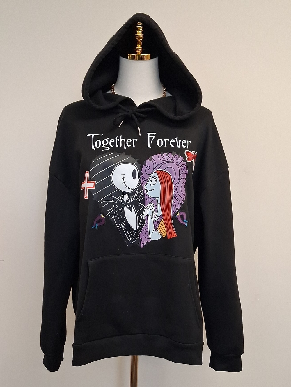 Black Together Forever Graphic Hoodie Size XL